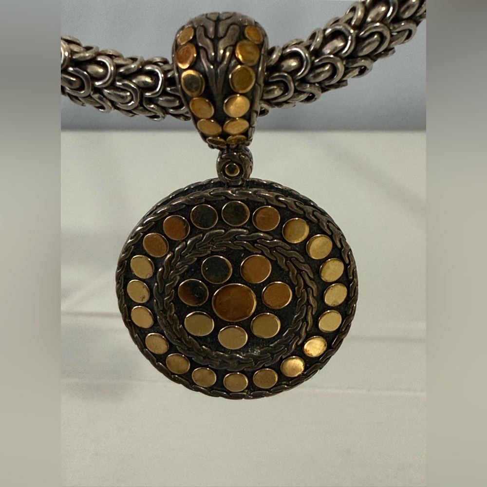 John Hardy Two-Tone Circular Dot Pendant Necklace